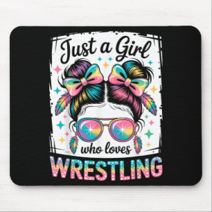 Just a Girl Who Loves Wrestling Wrestler Joke Mouse Pad