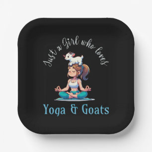 Just a girl who loves Yoga and Goats Paper Plate