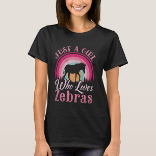 Just A Girl Who Loves Zebras Women Girls Vintage Z T-Shirt