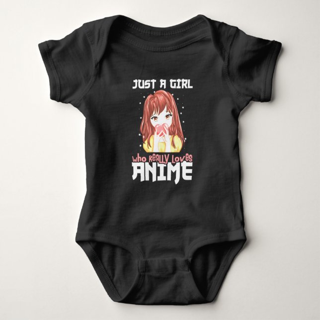 Just A Girl Who Really Loves Anime Baby Bodysuit (Front)