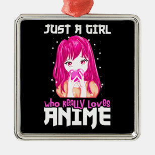 Just A Girl Who Really Loves Anime Metal Tree Decoration