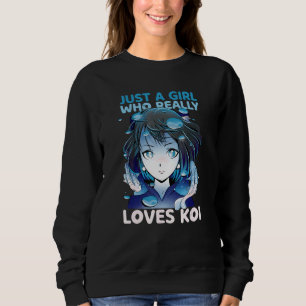 Just A Girl Who Really Loves Koi Fish Yin And Yang Sweatshirt