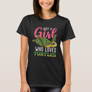 Just A Girls Who Loves Turtles Women Sea Turtle L T-Shirt