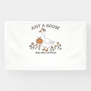 Just a Goose and Her Pumpkin Classic T-Shirt Banner