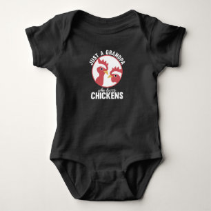 Just A Grandpa Who Loves Chickens Chickens Baby Bodysuit
