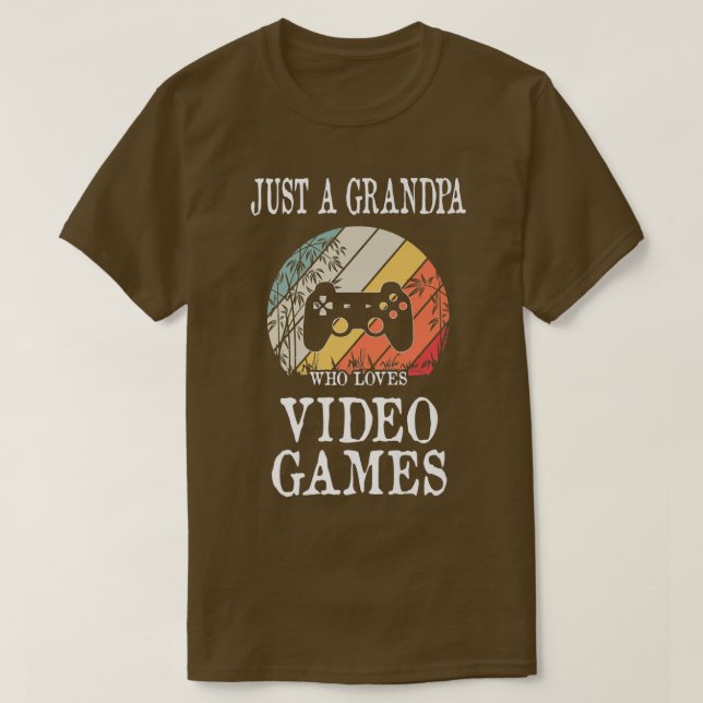 Just A Grandpa Who Loves Video Games Premium T-Shi T-Shirt (Design Front)