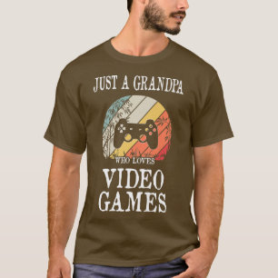 Just A Grandpa Who Loves Video Games Premium T-Shi T-Shirt