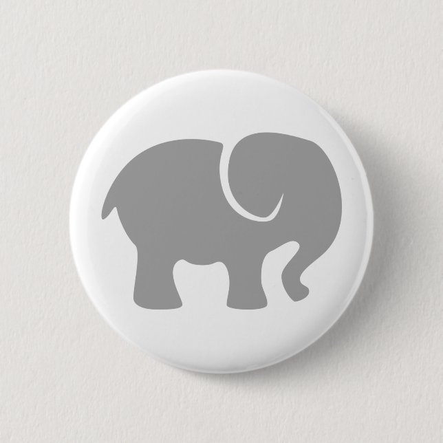 Just a Grey Elephant 6 Cm Round Badge (Front)