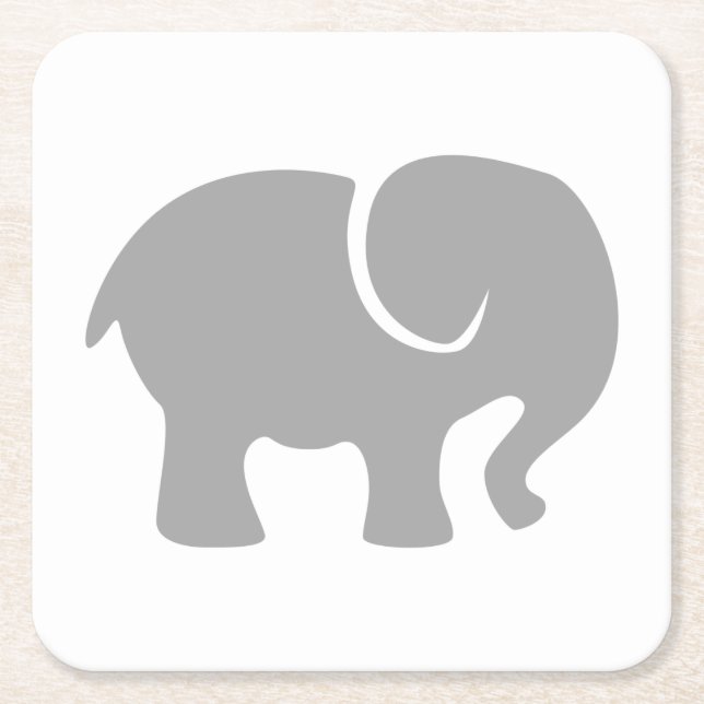 Just a Grey Elephant Square Paper Coaster (Front)
