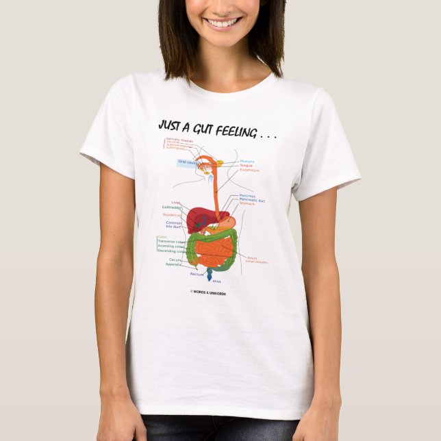 Just A Gut Feeling... (Digestive System Humour) T-Shirt (Front)