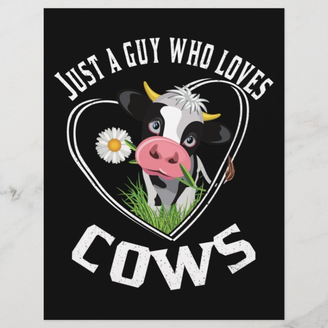 Just a guy who loves cows, cow lover Essential Flyer (Front)