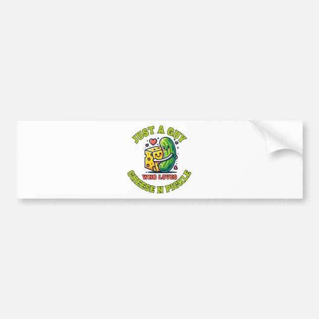 Just a guy who loves pickle bumper sticker (Front)
