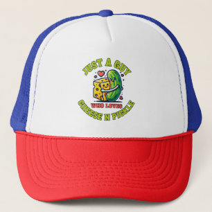 Just a guy who loves pickle trucker hat