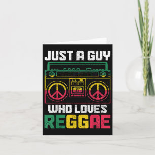 Just A Guy Who Loves Reggae Music Jamaica Vintage  Card