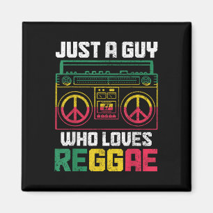 Just A Guy Who Loves Reggae Music Jamaica Vintage  Magnet