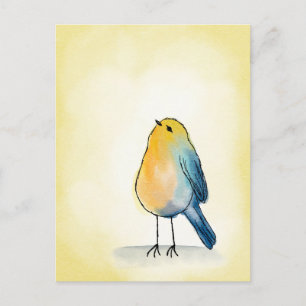 Just a happy little bird postcard
