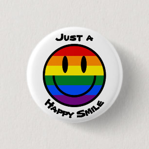 Just a happy rainbow smile 3 cm round badge