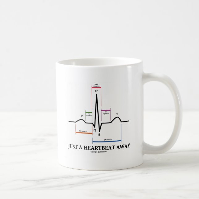 Just A Heartbeat Away (EKG/ECG) Coffee Mug (Right)