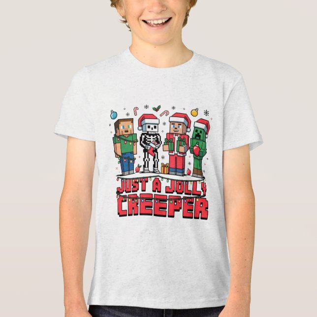 Just a Jolly Creeper Video Game Party Shirt (Front)
