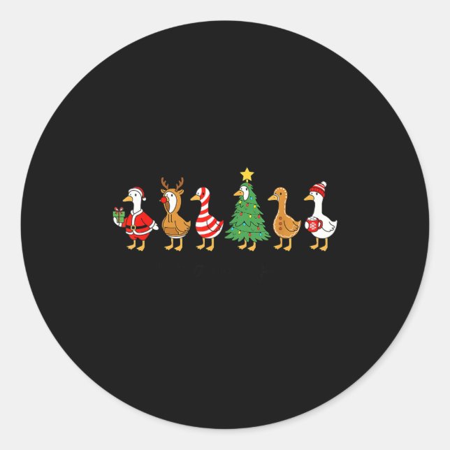 Just A Jolly Cute Goose Funny Merry Goosemas Chris Classic Round Sticker (Front)