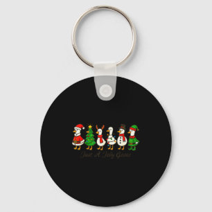 Just A Jolly Cute Goose Funny Merry Goosemas Chris Key Ring