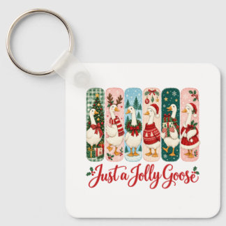 Just a Jolly Goose Christmas Key Ring