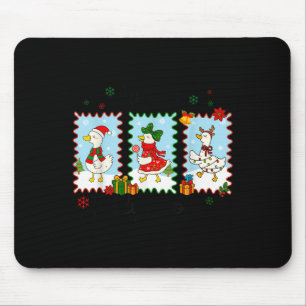 Just A Jolly Goose Funny Goose Santa Reindeer Cute Mouse Pad