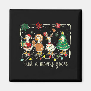 Just A Jolly Goose Funny Silly Goose Santa Christm Magnet