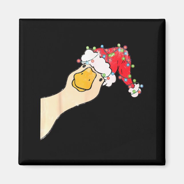 Just A Jolly Goose Funny Silly Goose Santa Christm Magnet (Front)