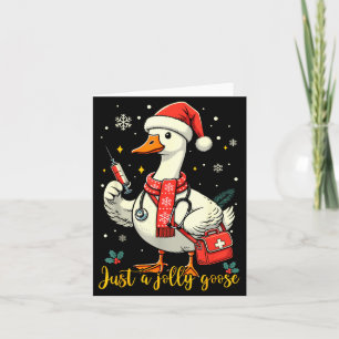 Just A Jolly Goose Nurse Christmas Funny Goose Nur Card