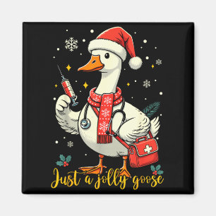 Just A Jolly Goose Nurse Christmas Funny Goose Nur Magnet