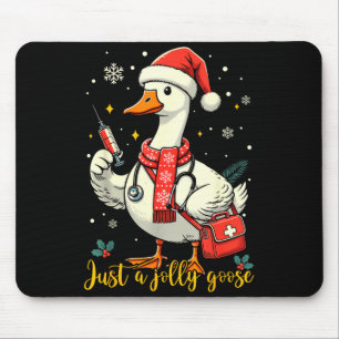 Just A Jolly Goose Nurse Christmas Funny Goose Nur Mouse Pad