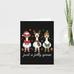 Just A Jolly Goose, Retro Christmas Goose, Santa G Card