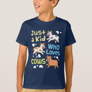 Just a Kid Who Loves Cows Cow Lover T-Shirt
