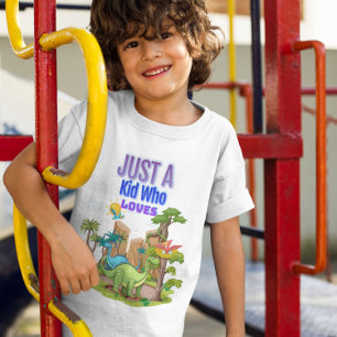 Just A Kid Who Loves Dinosaurs Tri-Blend Shirt