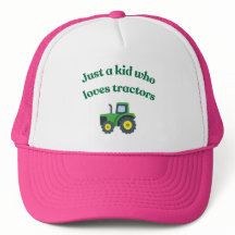 Just a kid who loves tractors - Kids trucker hat