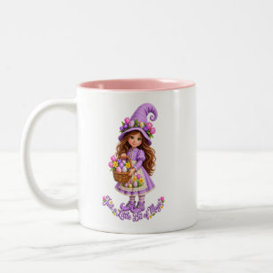 Just A Little Bit Of Magic Cute Whimsical Witch Gi Two-Tone Coffee Mug