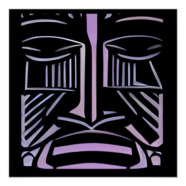 Just a Little Black and Purple Tiki Poster (Front)