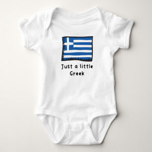 Just A Little Greek Funny Cute Greece Flag Baby Bodysuit