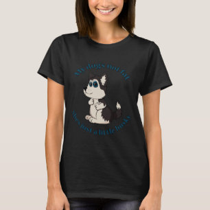 Just A Little Husky Blue Eyes Girl Dog T-Shirt