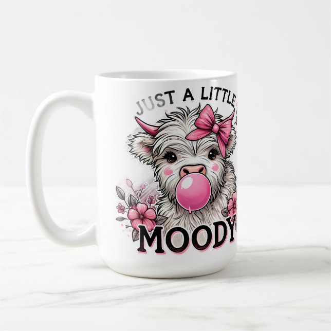 Just A Little Moody Baby Cow Coffee Mug (Left)