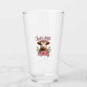 Just a Little Moody Vintage Highland Cow Floral Fu Glass