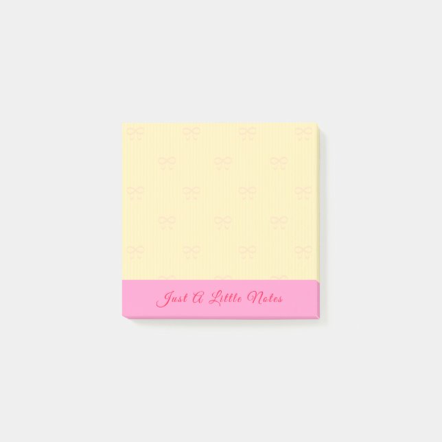 Just A Little Note Pink Bow Watermark On Yellow (Front)