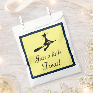 Just A Little Treat! Cat On Broomstick Favour Bags