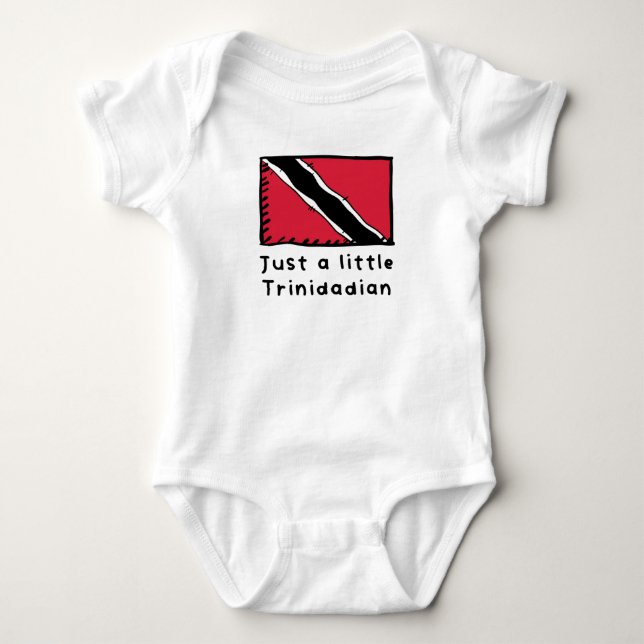 Just A Little Trinidadian Funny Cute Trinidad Toba Baby Bodysuit (Front)