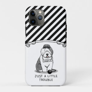 Just a Little Trouble Old English Sheepdog Grey 1 Case-Mate iPhone Case