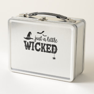 Just A Little Wicked Halloween Shirt for Women Wit Metal Lunch Box