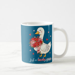 Just A Lovely Goose Bouquet Roses Floral Valentine Coffee Mug