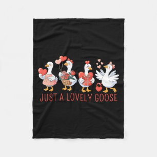 Just A Lovely Goose Cute Goose Valentines Day _1  Fleece Blanket