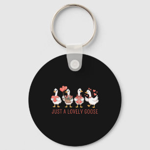 Just A Lovely Goose Cute Goose Valentines Day Key Ring